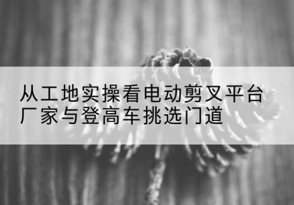 峨边电动剪叉升降平台厂家-从工地实操看电动剪叉平台厂家与登高车挑选门道
