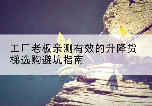 峨边升降货梯怎么选-工厂老板亲测有效的升降货梯选购避坑指南